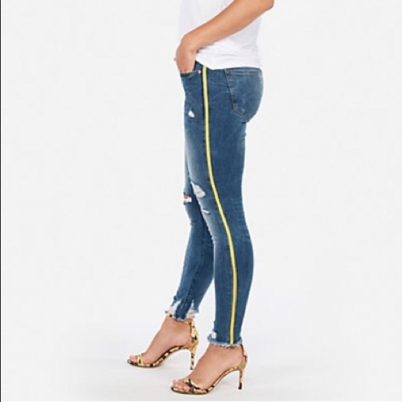 yellow stripe jeans